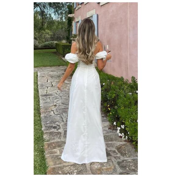 House of CB Felizia White Puff Sleeve Maxi Sundress Size XS - Picture 7 of 16